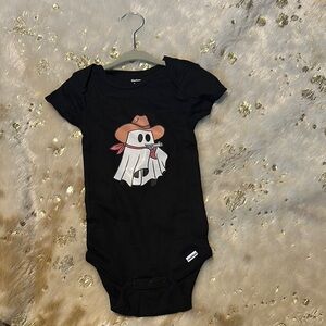 Gerber Black Bodysuit with Ghost Cowboy Design